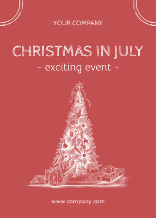 Plantilla de diseño de  July Christmas Party Announcement Flayer 