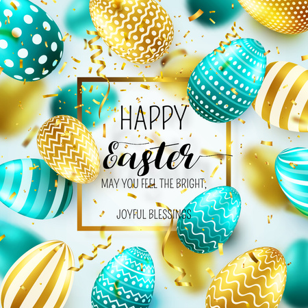 Happy Easter Day with Bright Easter Eggs Instagram tervezősablon