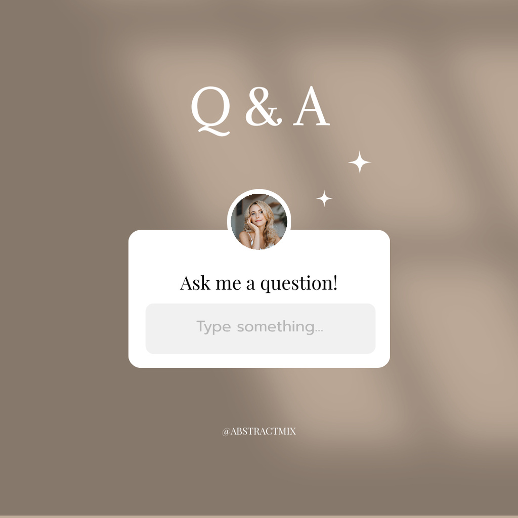 Designvorlage Q&A Notification with Attractive Woman für Instagram