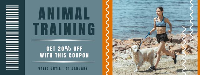 Dogs Training Services Offer Couponデザインテンプレート