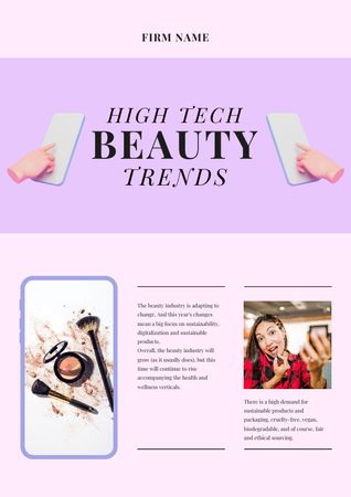 Beauty Trends Ad Newsletter Design Template