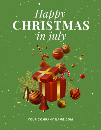 Platilla de diseño Jovial Announcement of Celebration of Christmas in July Online Flyer 8.5x11in