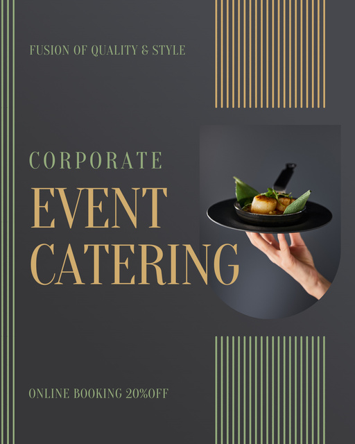 Discount on Online Booking of Corporate Catering Services Instagram Post Vertical Design Template