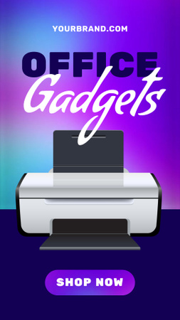 Office Gadgets Sale Offer on Bright Gradient Instagram Video Story – шаблон для дизайну