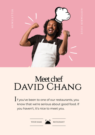 Conhecendo o Chef do Restaurante Newsletter Modelo de Design