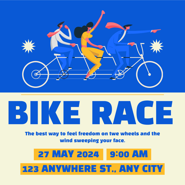 Designvorlage Bicycle Tour Ad on Blue für Instagram