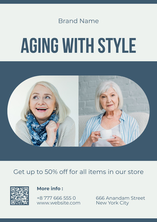 Stylish Clothes For Seniors Sale Offer Poster – шаблон для дизайну