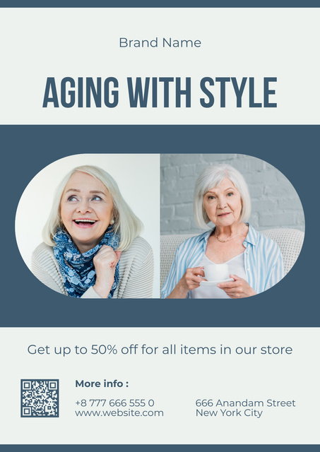 Stylish Clothes For Seniors Sale Offer Poster Design Template
