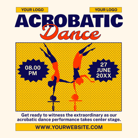 アクロバティックダンスクラスの広告 Instagramデザインテンプレート