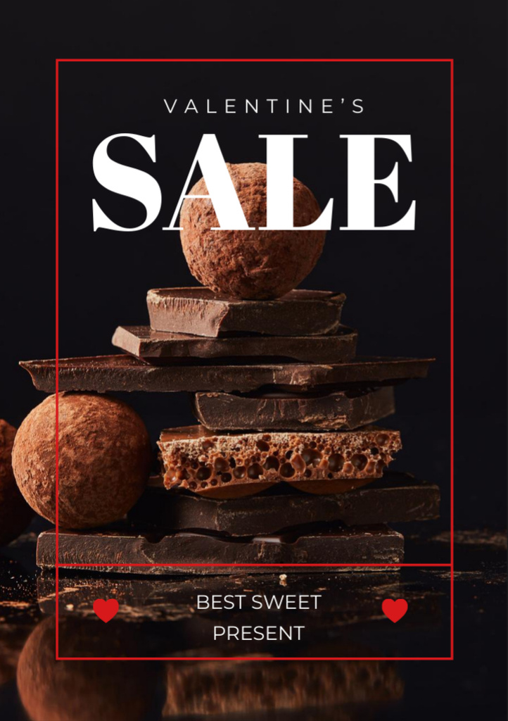 Valentine's Day Offer of Sweet Chocolates Flyer A7 tervezősablon