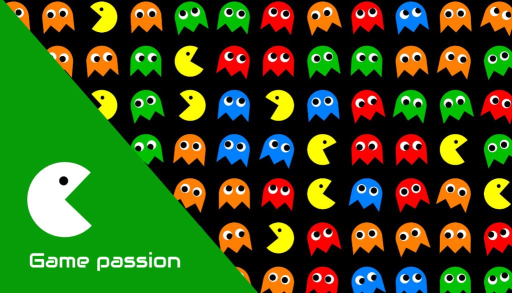 Multicolored Emoticons from Video Games Business Card US Πρότυπο σχεδίασης