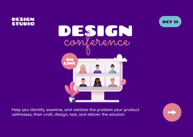 Designers on Design Conference Flyer A6 Horizontal Tasarım Şablonu