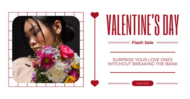 Ontwerpsjabloon van Facebook AD van Valentine's Day Surprises Sale