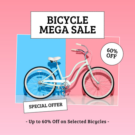 Bicycles Mega Sale Announcement Instagram AD Design Template