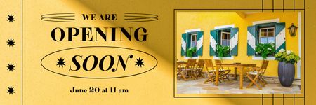 New Cafe Opening Announcement Email header Design Template