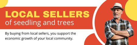 Ontwerpsjabloon van Email header van Advertentie voor lokale zaad- en boomverkoper