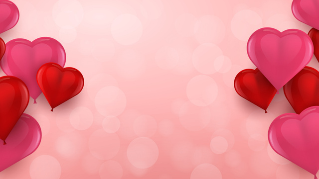 Designvorlage Valentine's Day Celebration with Bunch of Hearts für Zoom Background