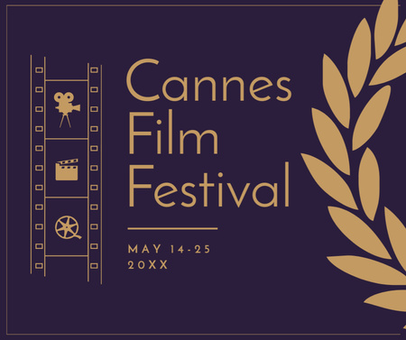 Cannes Film Festival filmstrip Facebook Design Template
