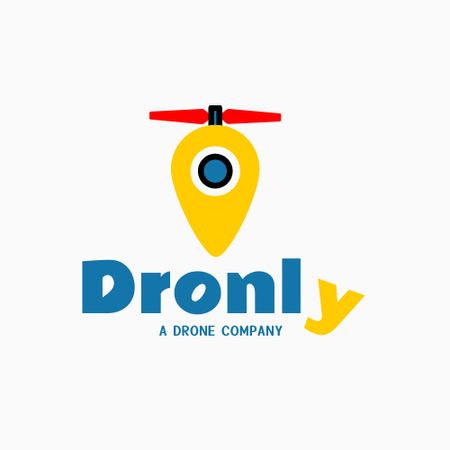 Drone Company Emblem Logo tervezősablon