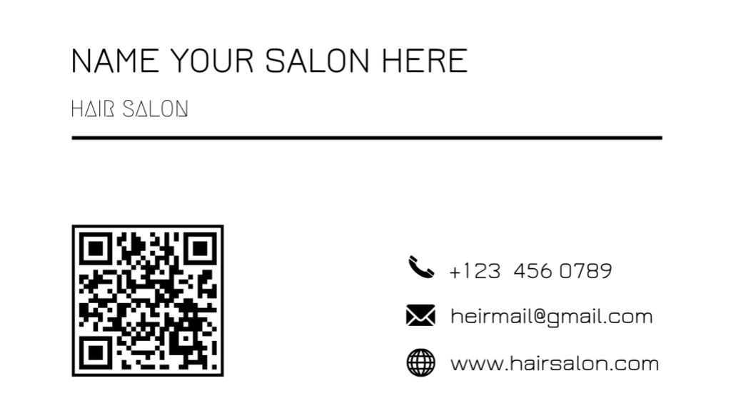 Hair Studio Offer with Scissors on White Business Card US Tasarım Şablonu