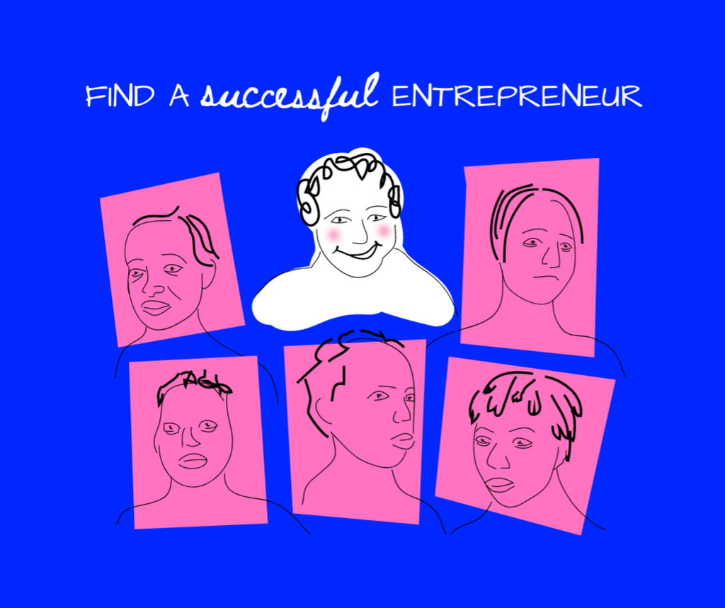 Funny Entrepreneur portraits Facebook – шаблон для дизайну
