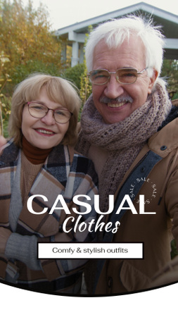 Age-Friendly Casual Clothes With Discount TikTok Video Design Template