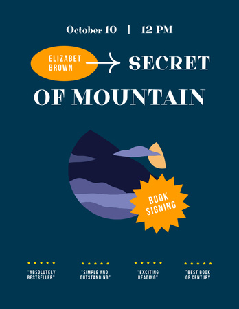 Platilla de diseño Book Presentation with Illustration of Mountain Poster 8.5x11in