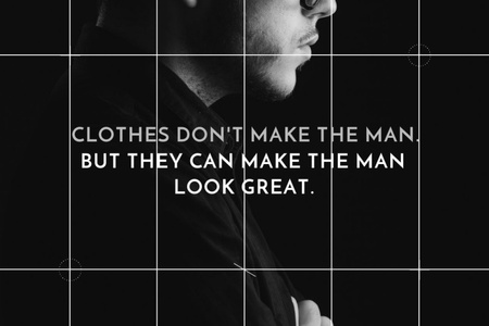 Citation about man clothes Gift Certificate Design Template