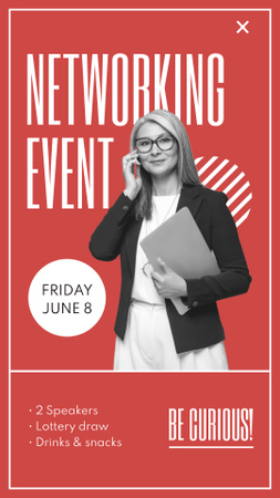 Networking Event Announcement In Red Instagram Video Story Design Template
