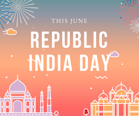 Ulusal Hindistan Cumhuriyet günü Facebook Tasarım Şablonu