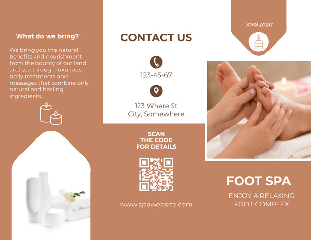 Foot Massage Offer at Spa Center Brochure 8.5x11in Tasarım Şablonu