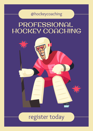 Professzionális jégkorong-edző Poster tervezősablon