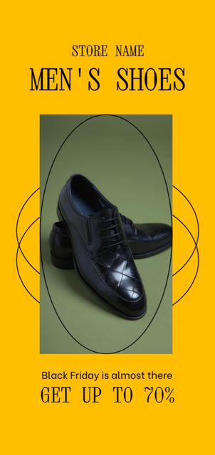 Platilla de diseño Price Reduction on Classic Men's Shoes for Black Friday Flyer DIN Large