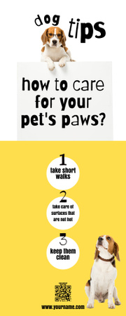 Dogs Care Tips on Yellow Infographic Design Template
