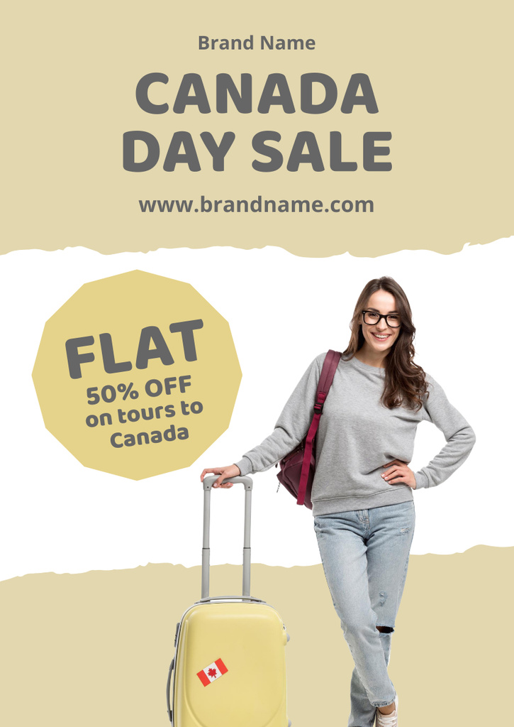 Szablon projektu Canada Day Sale Announcement on Beige Poster A3