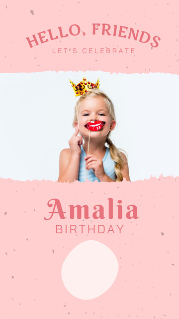 Celebration of Holiday with Birthday Girl Instagram Story Design Template