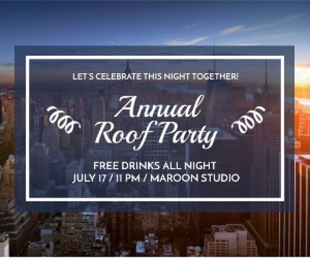 Plantilla de diseño de Roof party invitation Medium Rectangle 