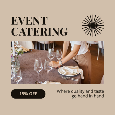 Event Catering Ad with Cater in Elegant Restaurant Instagram Design Template