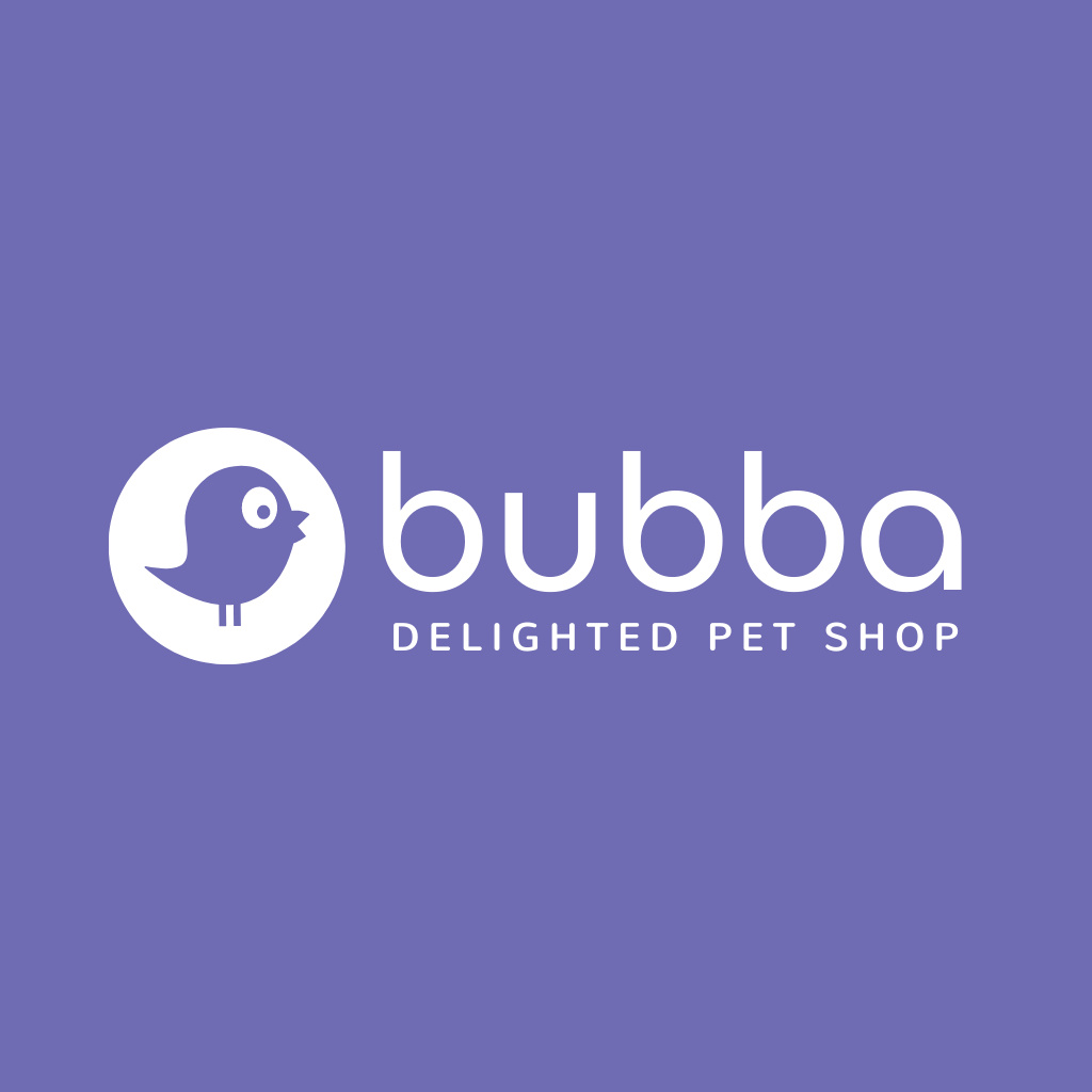 Pet Shop Emblem with Cute Bird Logo Design Template