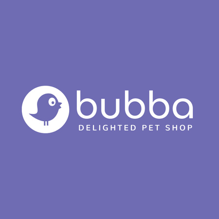 Template di design Pet Shop Emblem with Cute Bird Logo