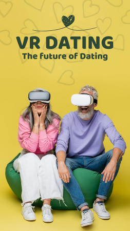Romantic Virtual Date of Elderly Couple Instagram Story Design Template