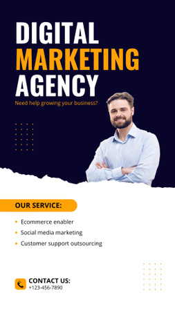 Digital Marketing Agency Με Προσφορά Στρατηγικής SMM Instagram Story Πρότυπο σχεδίασης