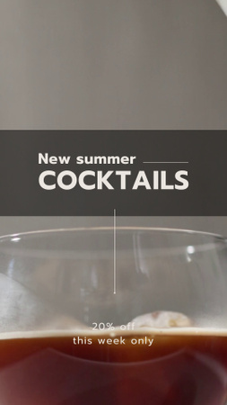 New Summer Cocktails Announcement Instagram Video Story Design Template