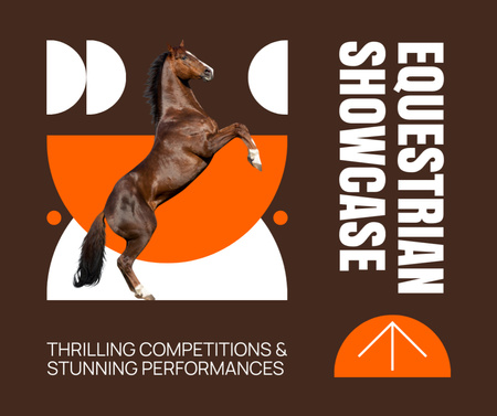 Equestrian Showcase With Performances And Competition Facebook Design Template