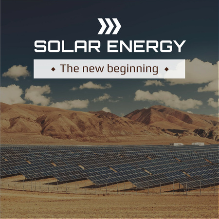 Solar energy Ad with Solar Panels Instagram Design Template