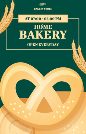 Home Bakery Open Hours Recipe Card Design Template