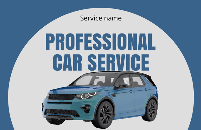 Ad of Professional Car Service Business Card 85x55mm Modelo de Design