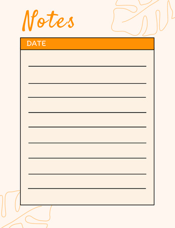 Plantilla de diseño de Planificador de notas diarias con ilustración de hoja Notepad 107x139mm 