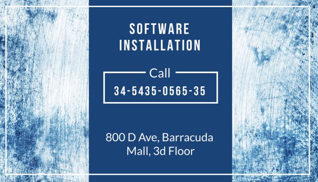 Plantilla de diseño de Software Installation Service Business Card US 