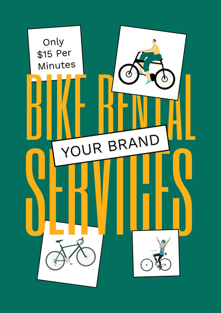 Designvorlage Bike Rental Services für Poster